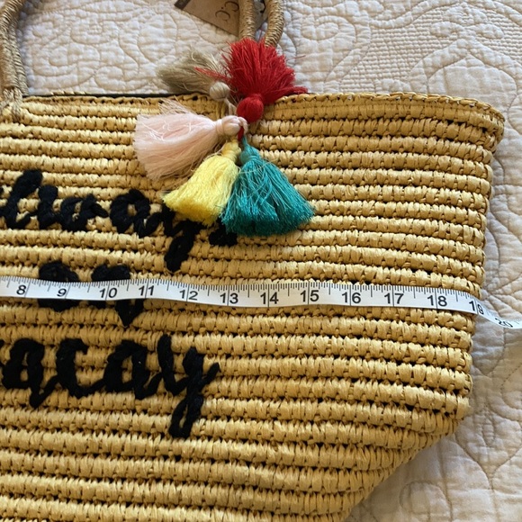 Straw beach bag “always on vacay” - Picture 2 of 8